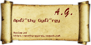 Apáthy György névjegykártya