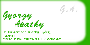 gyorgy apathy business card